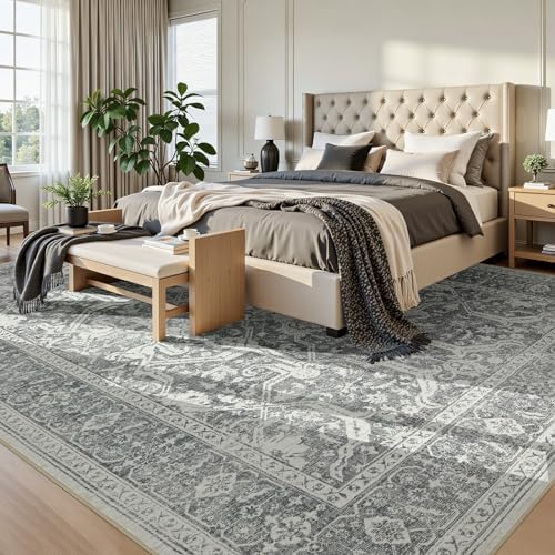 Joydeco 8x10 Area Rugs for Living Room, Non Slip Machine Washable Vintage Rug - Image 2