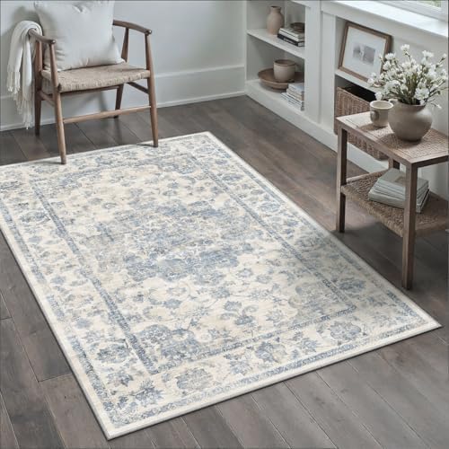 3x5 Blue Neutral Area Rug by WondRg