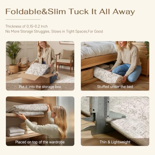 PureCozy Grey 5x7 Washable Area Rug - Image 6