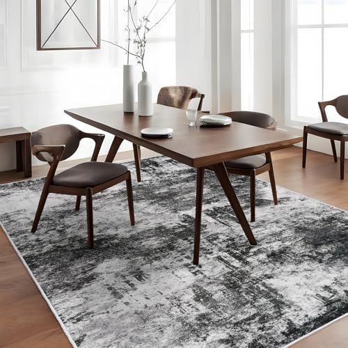 5x7 Abstract Area Rug: Washable Non Slip Soft Rug - Image 3