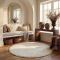 SAFAVIEH California Shag Round Rug 8', Soft Plush Modern White SG151-1010 by Unknown
