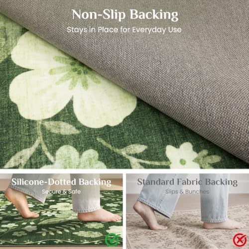 JOLLYVOGUE Floral Area Rug 6x9, Washable Rug - Image 4