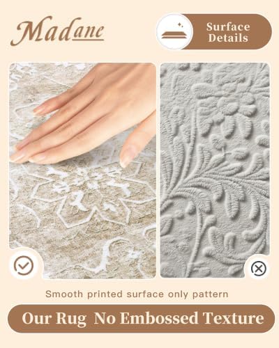 Madane 3x4 Area Rugs for Entryway, Washable Neutral Soft Rugs Brown/Sand - Image 5