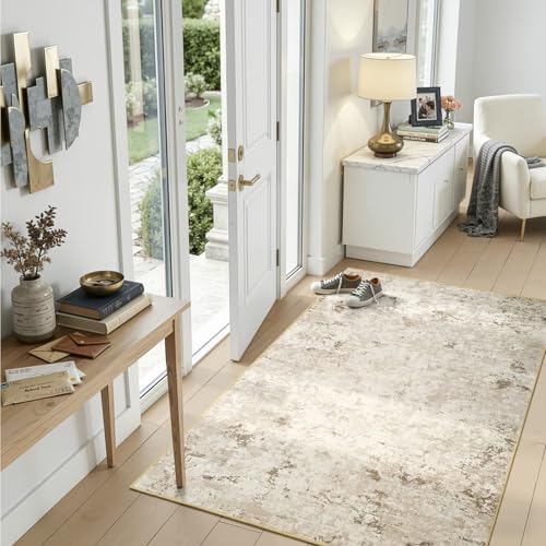 Toneed 3x5 Washable Non Slip Abstract Area Rugs by Toneed