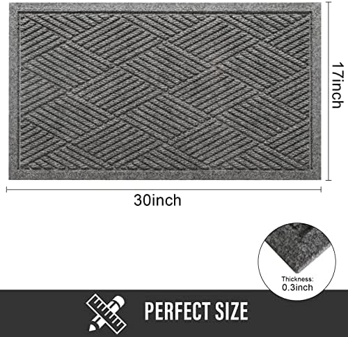 HIYARD Sturdy Front Door Mat, Absorbent Muddy Dirt Resist Welcome Door Mats - Image 2