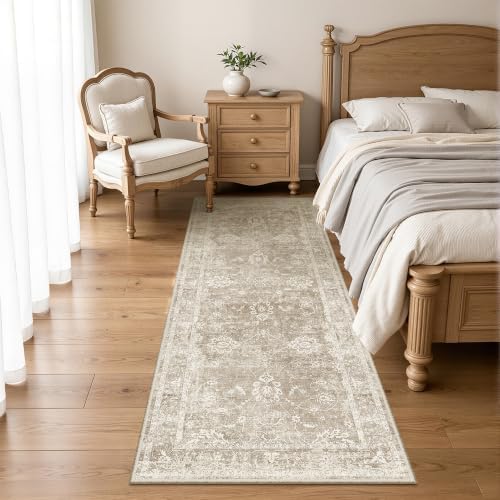 Madane Runner Rug 3x8 for Hallway, Kitchen Non-Slip Runner Rug Brown/Sand - Image 4
