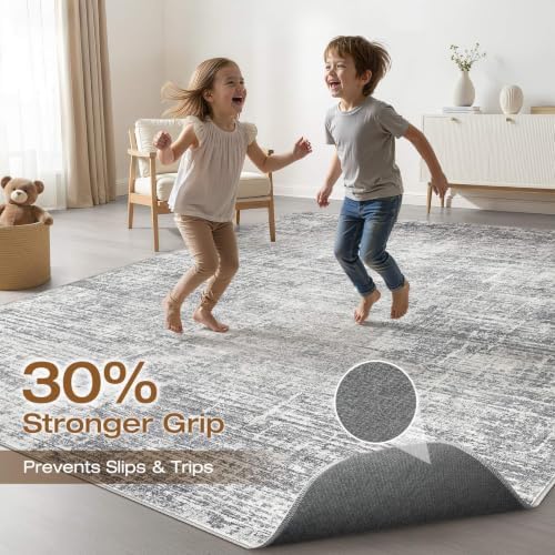 LOONGRUG 6x9 Area Rug Washable Neutral Modern Rug - Image 3