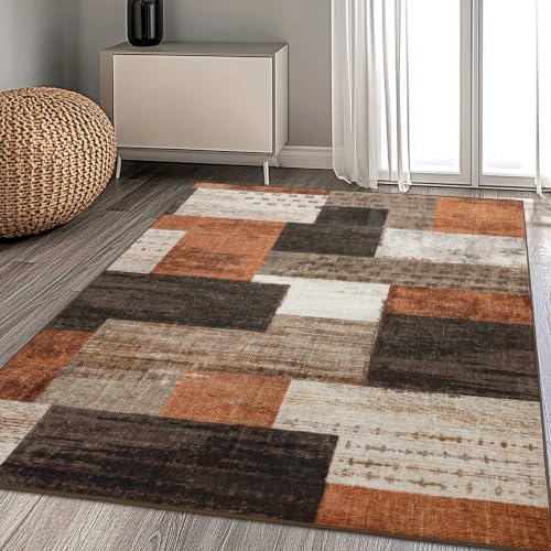 Modern Geometric Patchwork Indoor Area Rug - Image 6