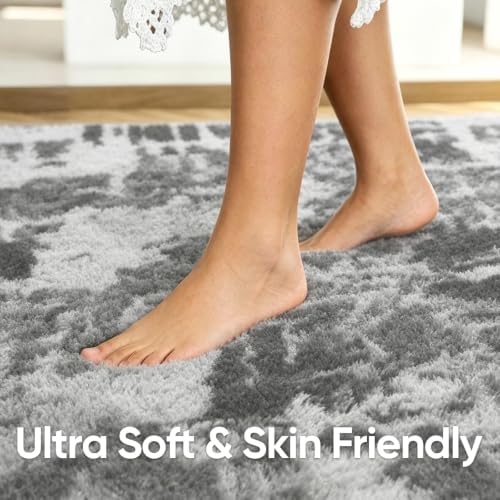 Noahas 2x10 Grey Fluffy Soft Runner Rug Non-Slip - Image 5