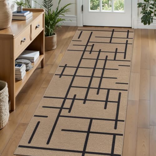 Tangsoo Easy Jute 2.6x10 Washable Hallway Runner Rug, Kitchen Non-Slip Rug by Tangsoo