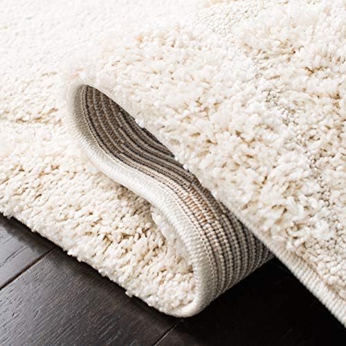 SAFAVIEH Florida Shag Square Rug 6'7", Soft Plush Cream SG455-1111 - Image 6