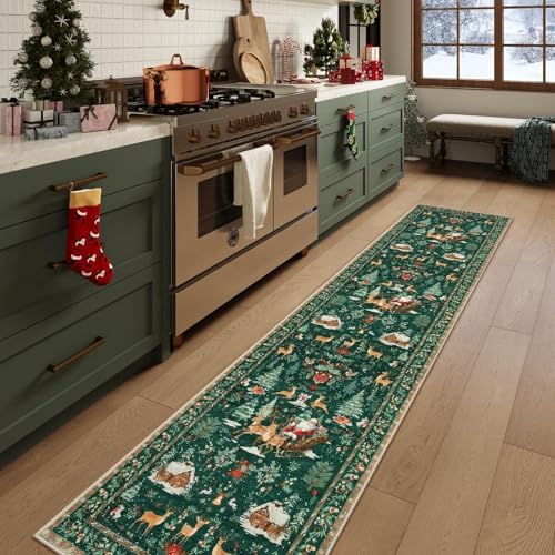 Lahome Christmas Green Hallway Runner, Holiday Decor - Image 2