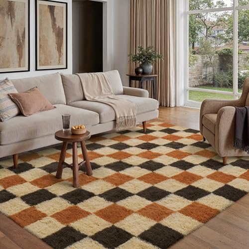 PureCozy Soft Shag Rug 5x7 for Living Room High Pile Non-Slip Fluffy Carpet by PureCozy