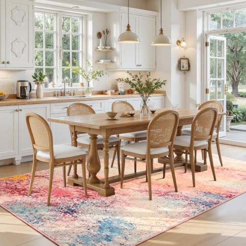 Toneed Washable 5x7 Galaxy Pink Area Rug - Image 3