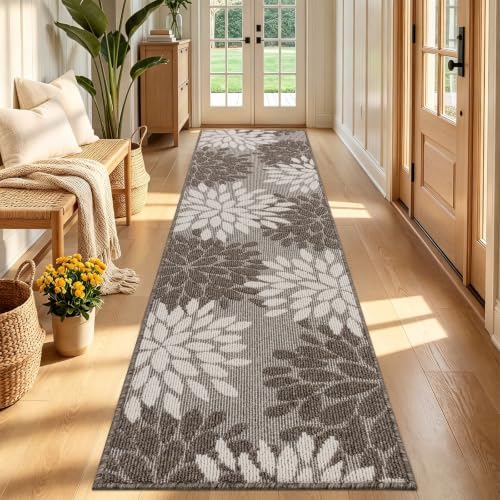 HEBE Washable Hallway Runner Rug 2x8, High-Low Textured Kitchen Rug Runner by HEBE