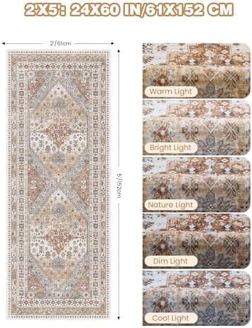 2x5 Rug Runner Non-Slip Washable Rugs - Image 2