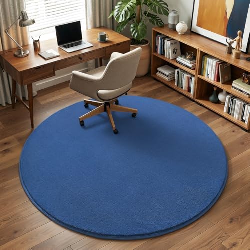 Amearea Blue Round Area Rug 5ft Washable Circle Rug - Image 7
