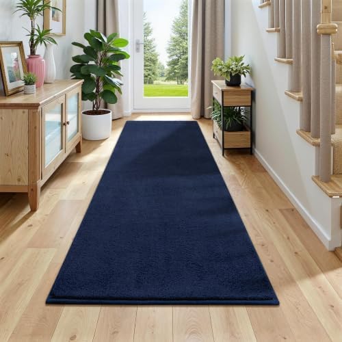 Vasofe Navy Hallway Runner Rug, 2x6 Non Slip Runners, Washable Bedroom Rug - Image 3
