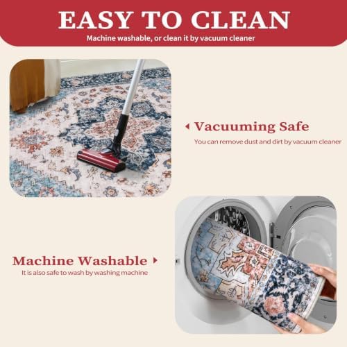SERISSA 10x14 Washable Non Slip Boho Area Rug - Image 3