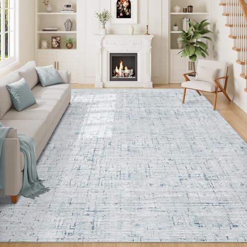 DUKINO 8x10 Washable Area Rug, Non Slip Abstract Rug by DUKINO