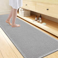 Smiry Waffle Bath Mat 72X24, Extra Soft Absorbent Bathroom Rugs, Light Grey by Smiry