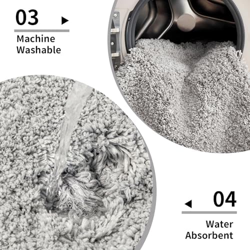 Disolla Gray Bathroom Runner Rug 24x70, Soft Plush Extra Large Bath Mat - Image 5