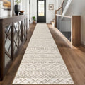 KUTA Long Hallway Runner Rug 2.6x18 Washable, Moroccan Vintage Beige Boho by KUTA