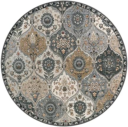 Lahome Moroccan Washable Round Rugs, Soft Vintage Round Rug 4ft - Image 3