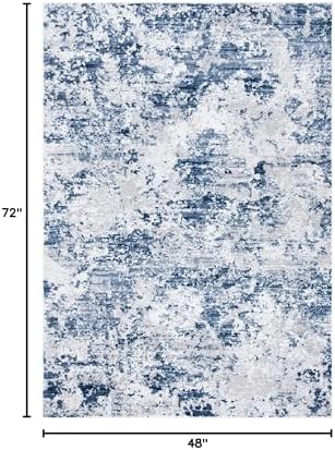 SAFAVIEH Amelia Area Rug 4'x6', Modern Navy & Grey ALA705N - Image 2