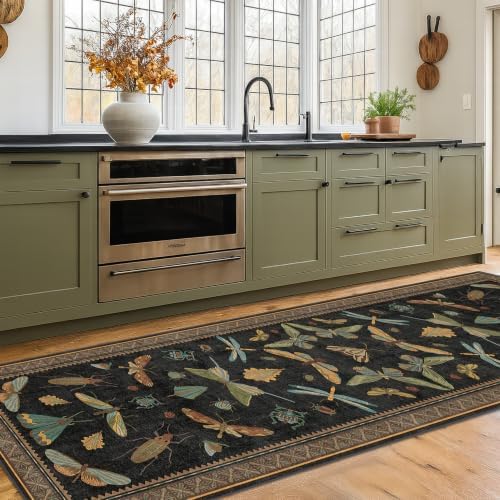 2x7 Black Non Slip Kitchen Runner Rug, Boho Washable Runner - Image 6