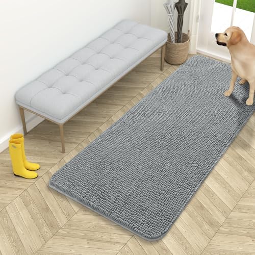 OLANLY Dog Door Mat for Muddy Paws 54x24, Super Absorbent Chenille Mud Mat by OLANLY