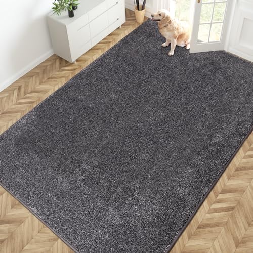 PURRUGS Area Rug, Light Grey-Dark Grey by PURRUGS