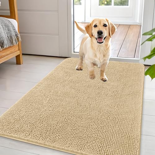 OLANLY Dog Door Mat for Muddy Paws 44x32, Super Absorbent Chenille Mud Mat by OLANLY