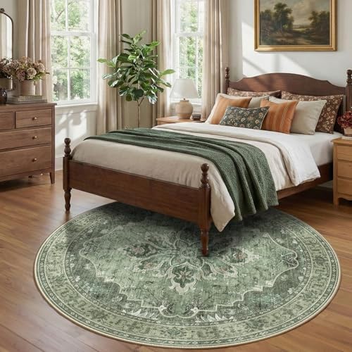 RELEANY Washable Area Rug, Round 8ft - Image 3