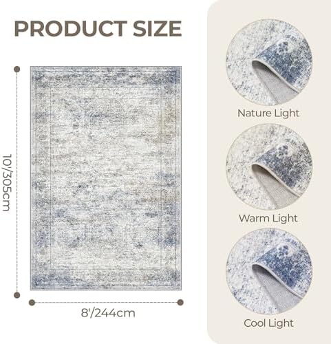8x10 Area Rugs for Living Room, Large Washable Rug - Image 2