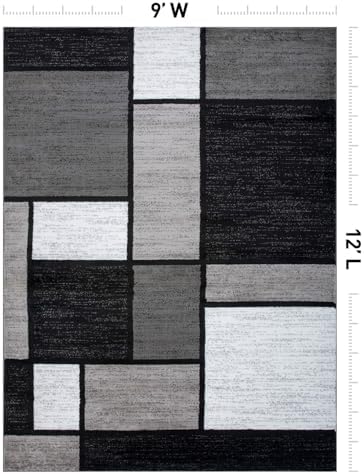 Rugshop Modern Geometric Jute Backing Large Area Rug Gray 9' x 12' - Image 2