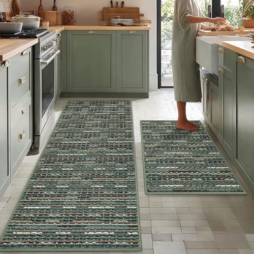 BSICPRO Kitchen Rugs Sets of 2, Non Slip Kitchen Mats by BSICPRO
