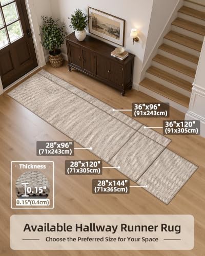 Color&Geometry Runner Rug 28"x144"Non Slip Rubber Backing Hallway Rug - Image 2