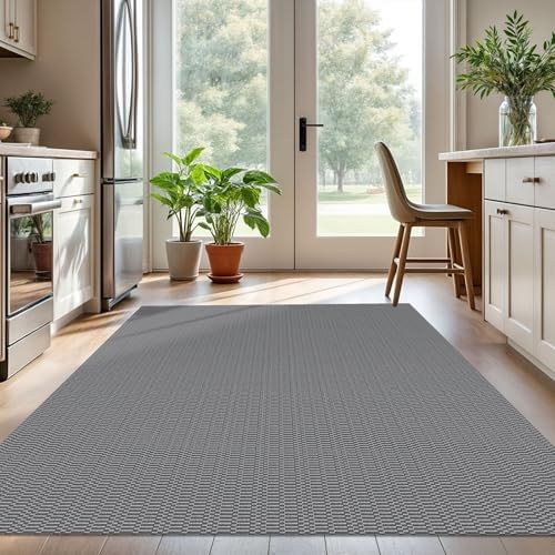 KOZYFLY 5x7 Washable Area Rug, Non Slip Woven Living Room Rug - Image 2