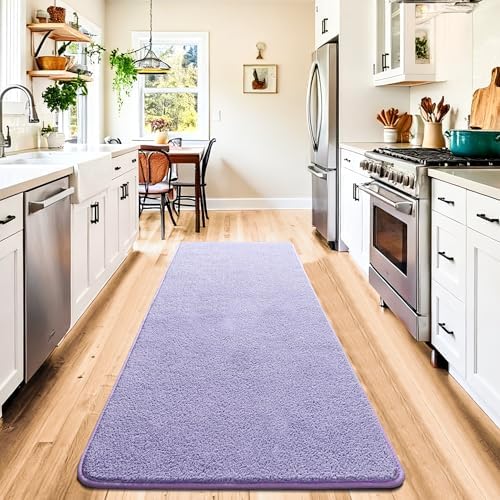 Chicrug Purple 2x6 Minimalist Washable Runner Rugs - Image 5