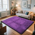 4x6 Purple Rug for Bedroom, Fluffy Shag Area Rugs Small Carpet Bedside Rug by Yongyangjuxi