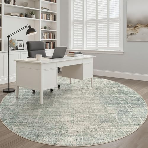 LOONGRUG Round Rug 7x7 Washable Neutral Modern Rug - Image 6