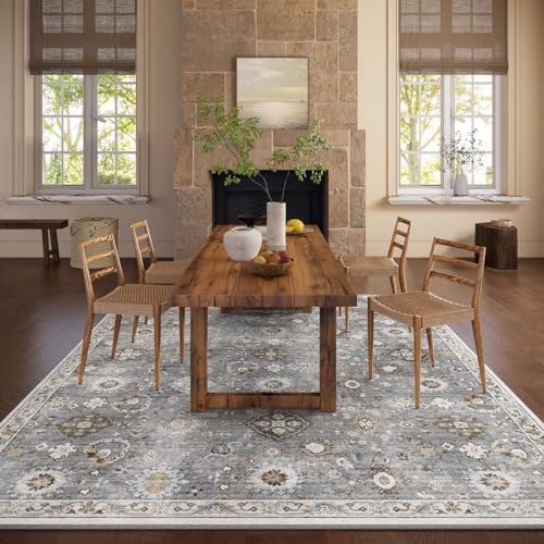 Machine Washable Rug for Living room: 8x10 Area Rugs Boho Vintage Rugs Stain - Image 6