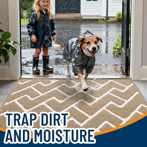 OLANLY Front Door Mat 36x24, Low-Profile Easy Clean Doormat - Image 2