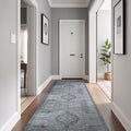 Non Slip Area Rugs 2x7 Boho Medallion Floral Non Skid Rubber Backing Easy Silk by BeverlyRug