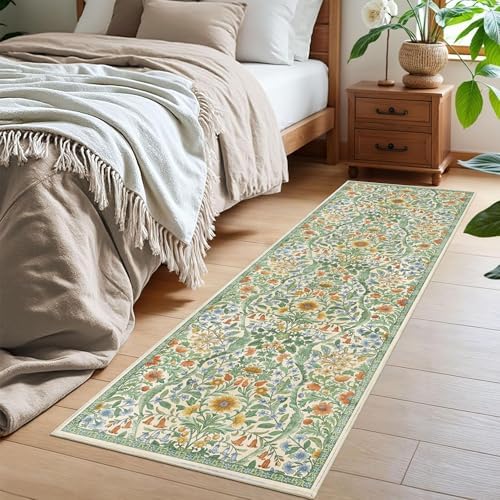 2x6 Floral Runner Rug for Kitchen Washable Hallway Runner Rug - Image 4