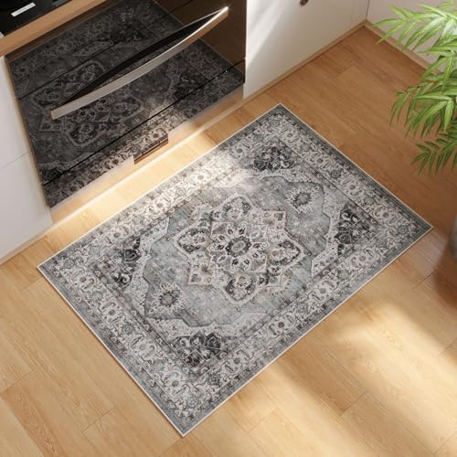 Rugcomf Small Rug 2x3 Door Mat Washable Non Slip Vintage - Image 3