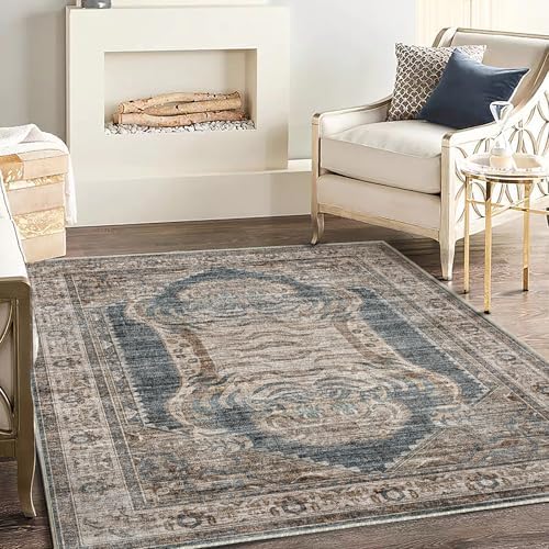 CHAMPLANT Washable Area Rug 3'x5' Vintage Traditional Floor Cover Foldable Thin - Image 2
