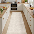 2x8 Hallway Washable Runner Rug: Neutral Kitchen Carpet Beige by Luxturiy