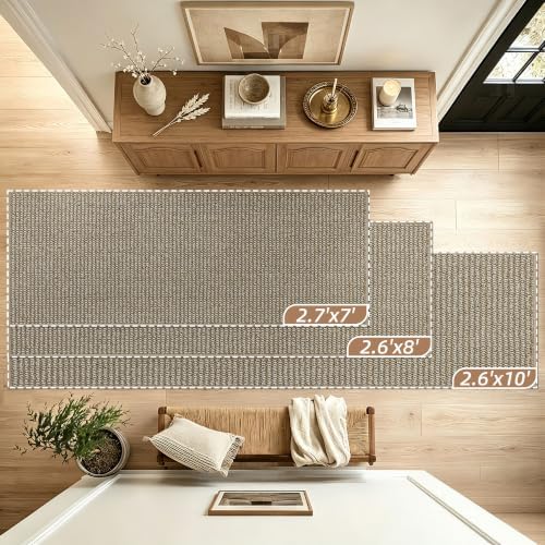 BEQHAUSE Hallway Runner Rugs 2.6x10, Hallway Rug Washable, Light Beige - Image 2